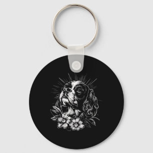 Cavalier King Charles Spaniel Dog Lover Retro Styl Keychain