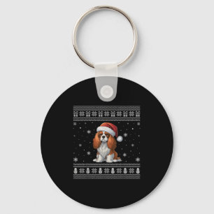 Cavalier King Charles Spaniel Dog Lovers Ugly Xmas Keychain