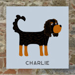 Cavalier King Charles Spaniel Dog Personalized Poster<br><div class="desc">Cute Black and Tan Cavalier King Charles Spaniel dog design to make animal lovers smile.  Original art by Nic Squirrell. Change the text to customize.</div>