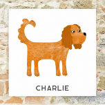 Cavalier King Charles Spaniel Dog Personalized Poster<br><div class="desc">Cute Ruby Cavalier King Charles Spaniel dog design to make you smile.  Original art by Nic Squirrell. Change the name to personalize.</div>