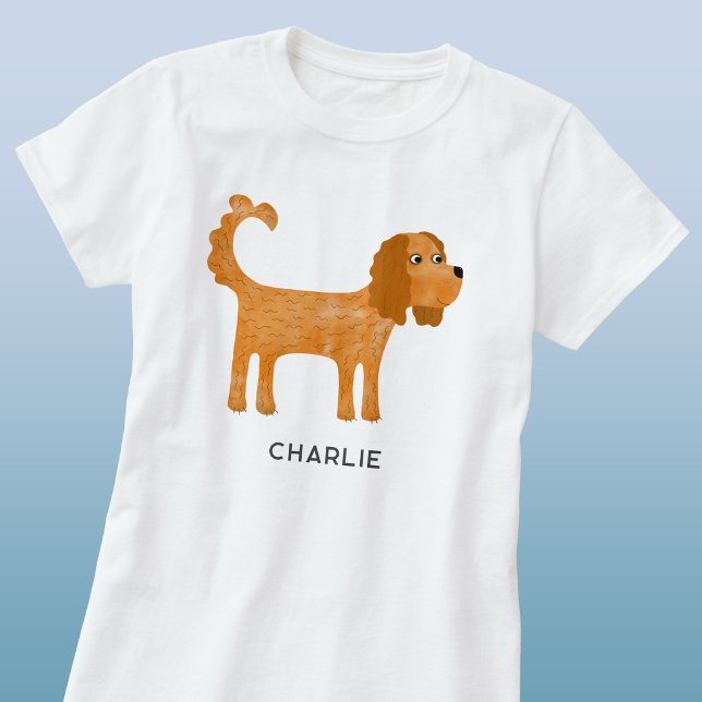 Cavalier King Charles Spaniel Dog Personalized T-Shirt (Fun Cavalier King Charles Spaniel dog personalized custom name t-shirt)