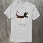 Cavalier King Charles Spaniel Dog Personalized T-Shirt<br><div class="desc">Cute Tricolor Cavalier King Charles Spaniel dog design for animal lovers.  Original art by Nic Squirrell. Change the name or text to customize.</div>