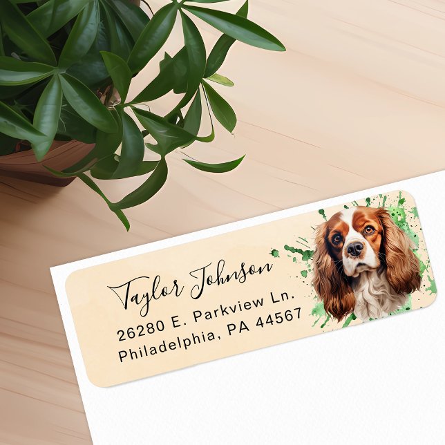 Cavalier King Charles Spaniel Dog Return Address (Creator Uploaded)