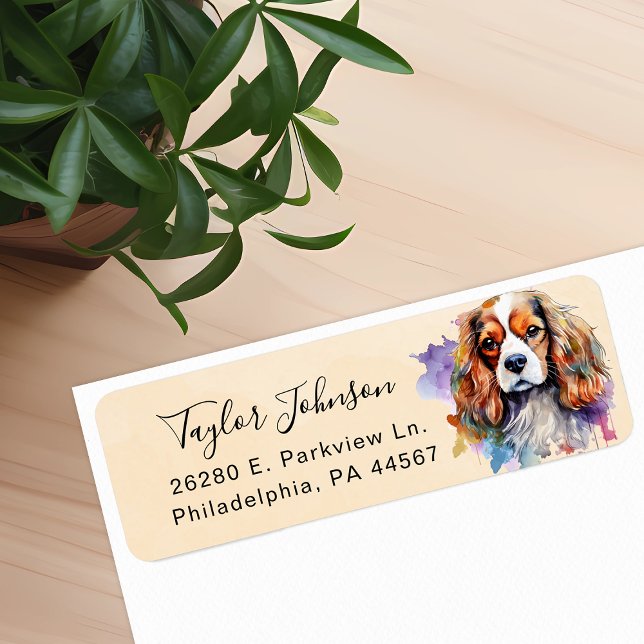 Cavalier King Charles Spaniel Dog Return Address (Creator Uploaded)