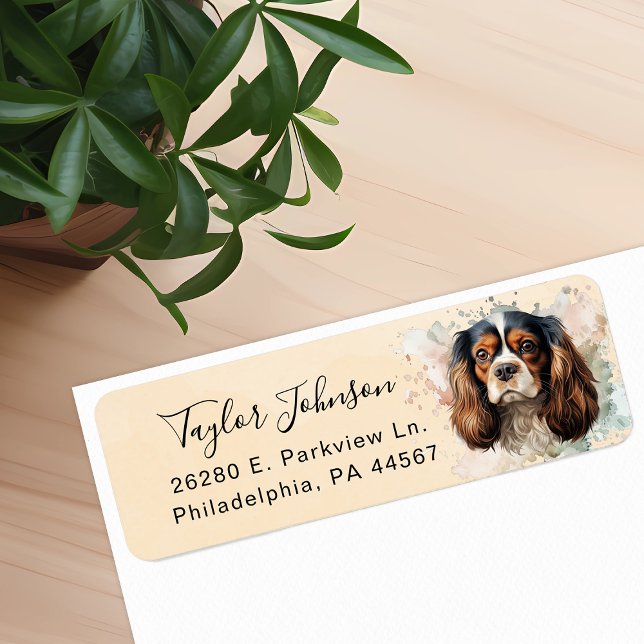 Cavalier King Charles Spaniel Dog Return Address (Creator Uploaded)