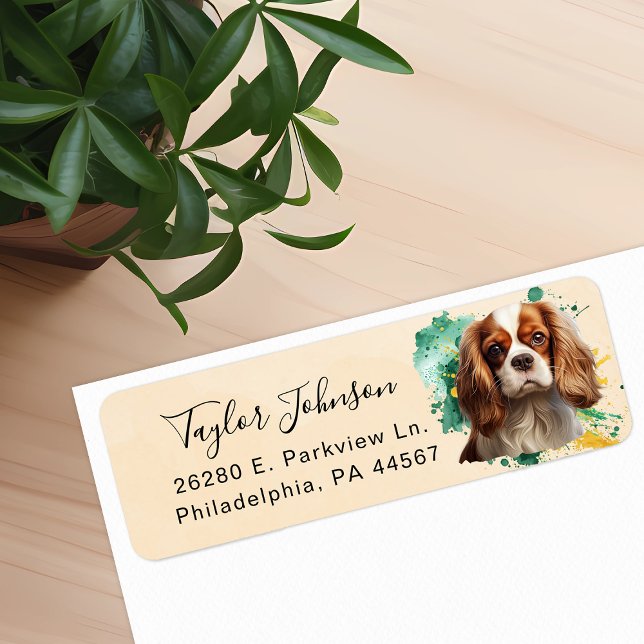 Cavalier King Charles Spaniel Dog Return Address (Creator Uploaded)