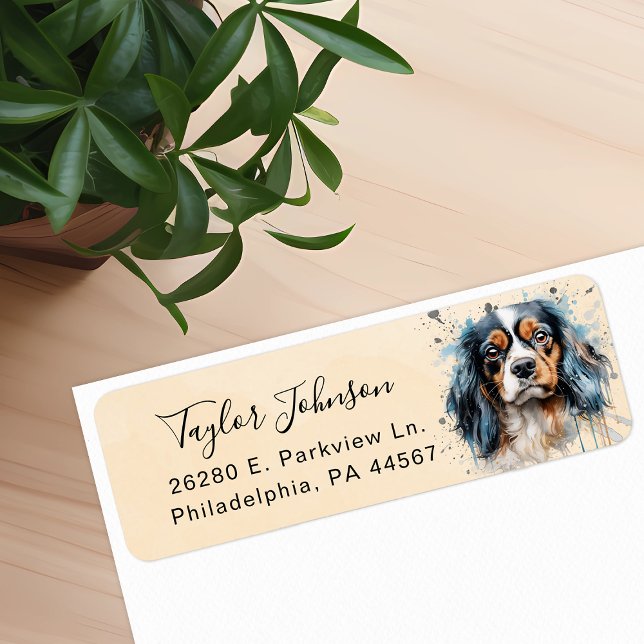 Cavalier King Charles Spaniel Dog Return Address (Creator Uploaded)