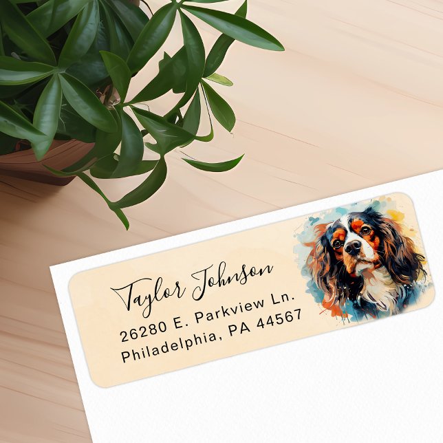 Cavalier King Charles Spaniel Dog Return Address (Creator Uploaded)