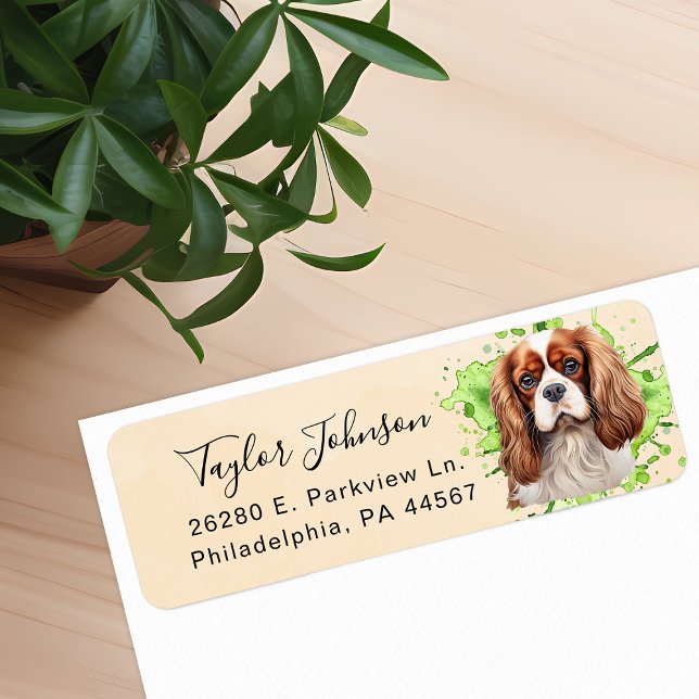 Cavalier King Charles Spaniel Dog Return Address (Creator Uploaded)