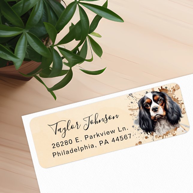 Cavalier King Charles Spaniel Dog Return Address (Creator Uploaded)