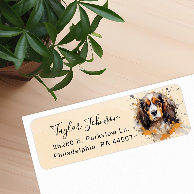Cavalier King Charles Spaniel Dog Return Address (Creator Uploaded)
