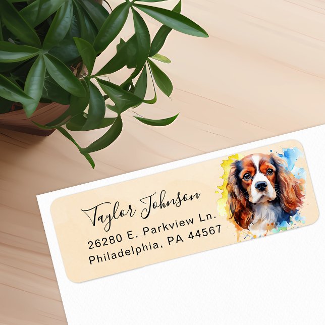 Cavalier King Charles Spaniel Dog Return Address (Creator Uploaded)