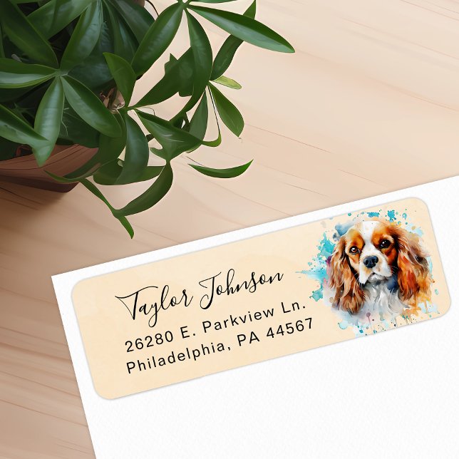 Cavalier King Charles Spaniel Dog Return Address (Creator Uploaded)