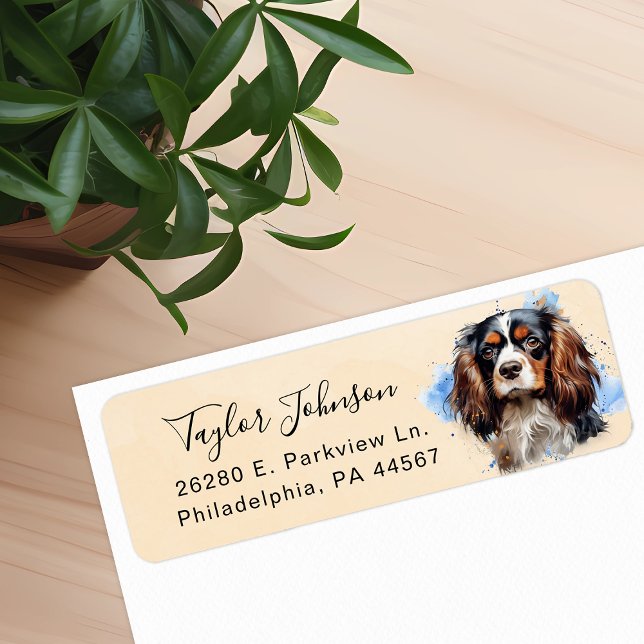 Cavalier King Charles Spaniel Dog Return Address (Creator Uploaded)