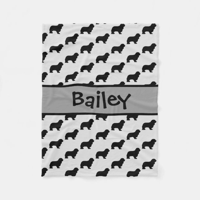 Cavalier King Charles Spaniel Dog Silhouette Fleece Blanket (Front)