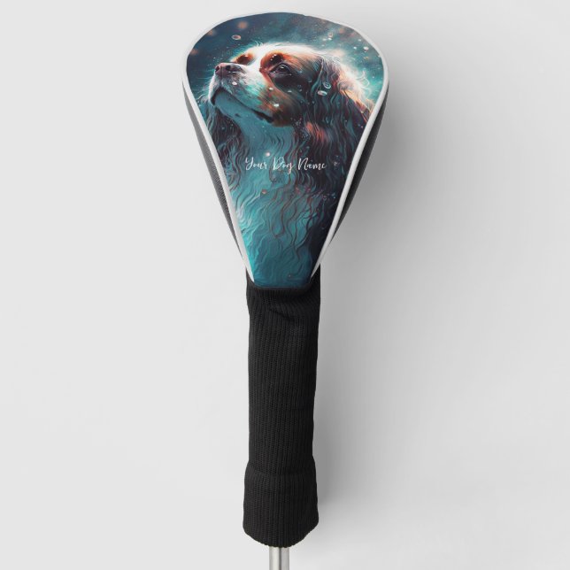 Cavalier King Charles Spaniel dog swimming in wate Golf Head Cover (Front)