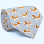 Cavalier King Charles Spaniel Dog Tie<br><div class="desc">Cute Blenheim Cavalier King Charles Spaniel dog design on a light blue background to make you smile.  Original art by Nic Squirrell.</div>