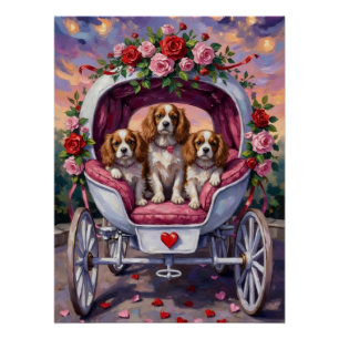 Cavalier King Charles Spaniel Dog Valentine's Day Poster