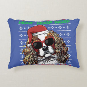 Cavalier King Charles Spaniel Dog Woof Merry Chris Accent Pillow