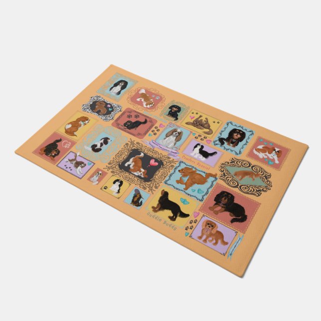 Cavalier King Charles Spaniel Door Mat (Angled)