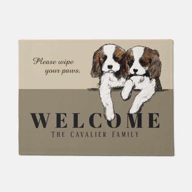 Cavalier King Charles Spaniel Doormat (Front)