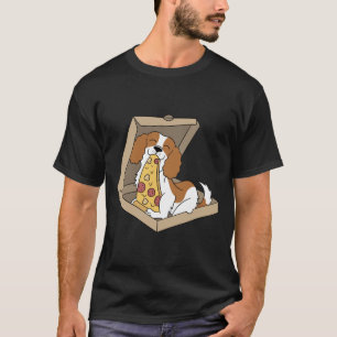 Cavalier King Charles Spaniel Eating Pizza Funny D T-Shirt