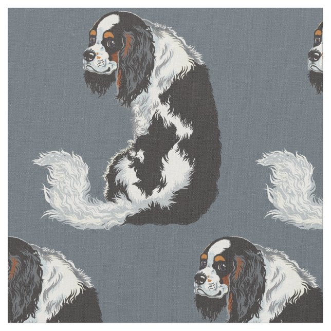 cavalier king charles spaniel fabric (Close Up)