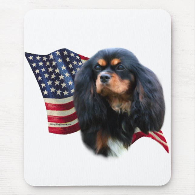 Cavalier King Charles Spaniel Flag Mouse Pad (Front)