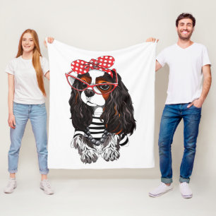 Cavalier King Charles Spaniel From Paris With Love Fleece Blanket