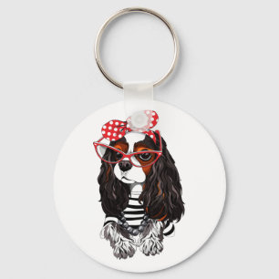 Cavalier King Charles Spaniel From Paris With Love Keychain