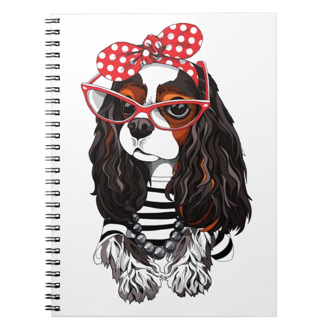 Cavalier King Charles Spaniel From Paris With Love Notebook (Front)