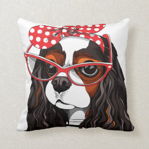 Cavalier King Charles Spaniel From Paris With Love Throw Pillow
