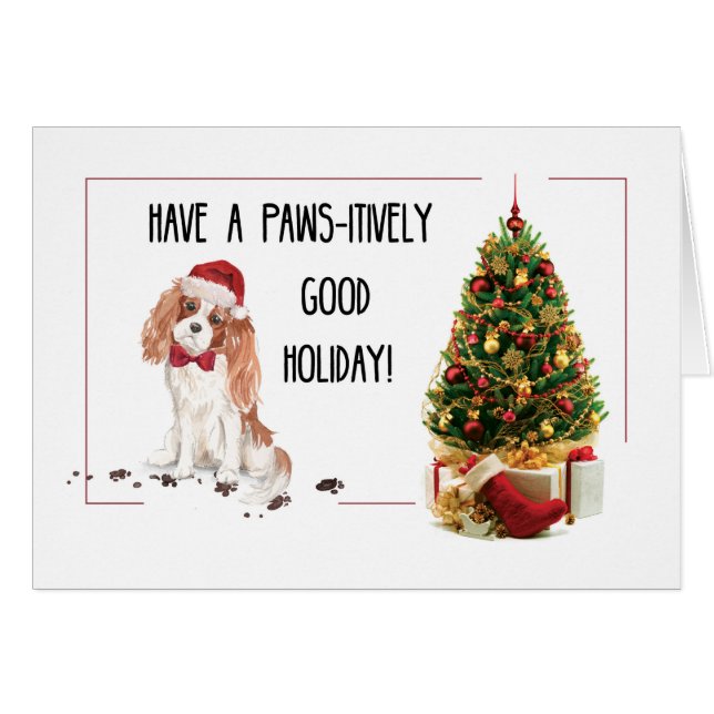 Cavalier King Charles Spaniel Funny Christmas Chie (Devant horizontal)