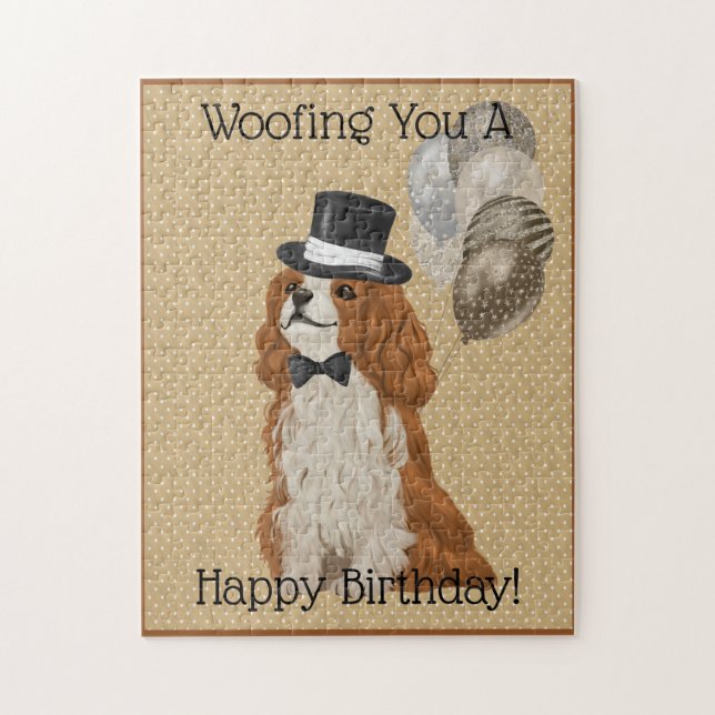 Cavalier King Charles Spaniel Gentleman Birthday Jigsaw Puzzle (Vertical)