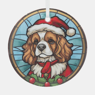 Cavalier King Charles Spaniel Glass Christmas Ornament