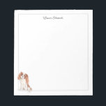 Cavalier King Charles Spaniel Gray Border Notepad<br><div class="desc">A personalized watercolor Cavalier King Charles Spaniel dog notepad with tear off pages. This unique design makes a wonderful gift. Easily change the font style and color using the online template tools.</div>
