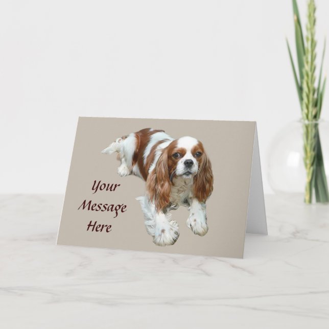 Cavalier King Charles Spaniel Greeting Card (Front)