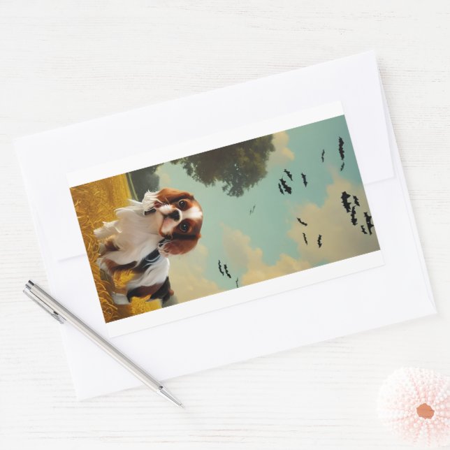 cavalier king charles spaniel halloween AI Sticker (Envelope)