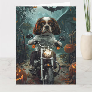 Cavalier King Charles Spaniel Halloween Scary Card