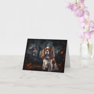 Cavalier King Charles Spaniel Halloween Scary Card