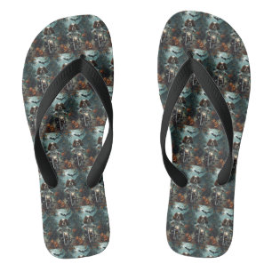 Cavalier King Charles Spaniel Halloween Scary Flip Flops