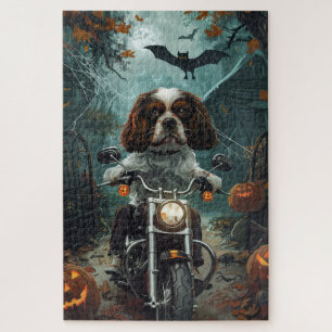 Cavalier King Charles Spaniel Halloween Scary Jigsaw Puzzle