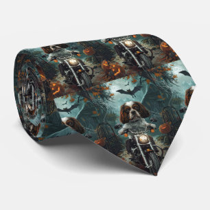 Cavalier King Charles Spaniel Halloween Scary Tie