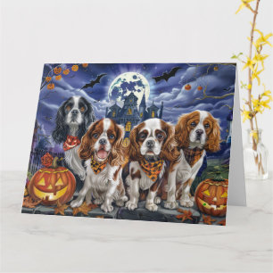 Cavalier King Charles Spaniel Halloween Spooky Card