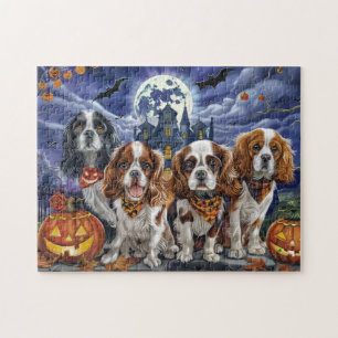 Cavalier King Charles Spaniel Halloween Spooky Jigsaw Puzzle