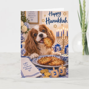 Cavalier King Charles Spaniel Hanukkah Card