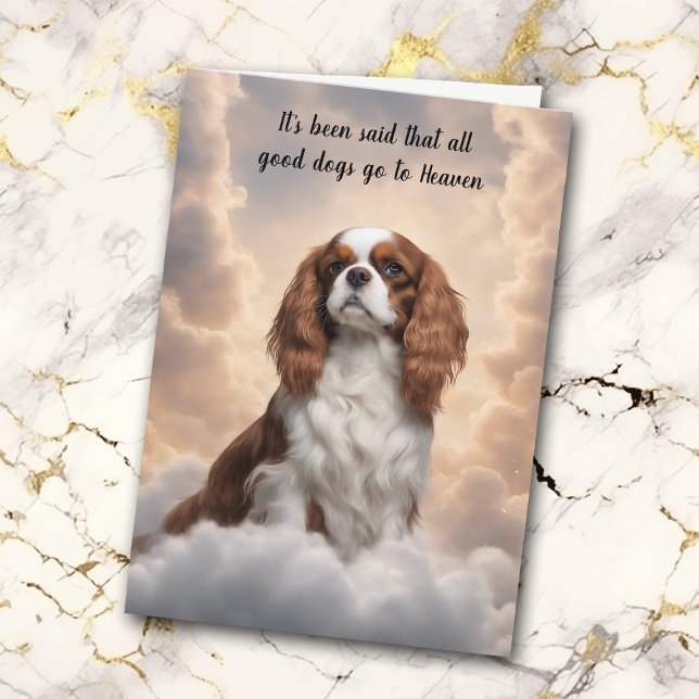 Cavalier King Charles Spaniel Heaven Sympathy Holiday Card (Creator Uploaded)