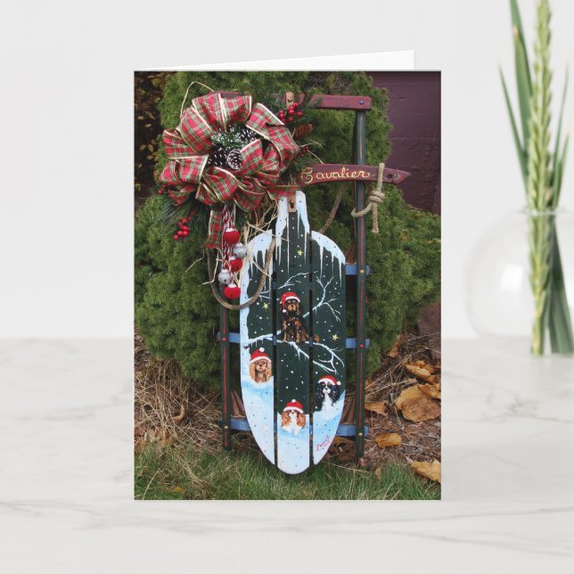 Cavalier King Charles Spaniel Holiday Card (Front)