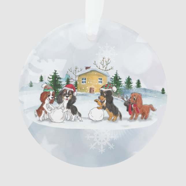 Cavalier King Charles Spaniel Holiday Ornaments (Front)