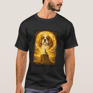 Cavalier King Charles Spaniel Howling to The Moon T-Shirt